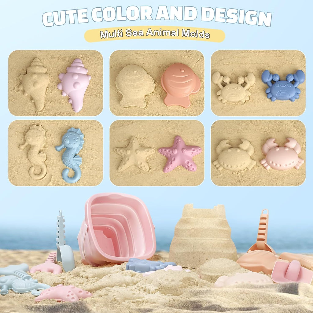 Sandspielzeug Set 18-teilig Kinder Strandspielzeug mit Eimer