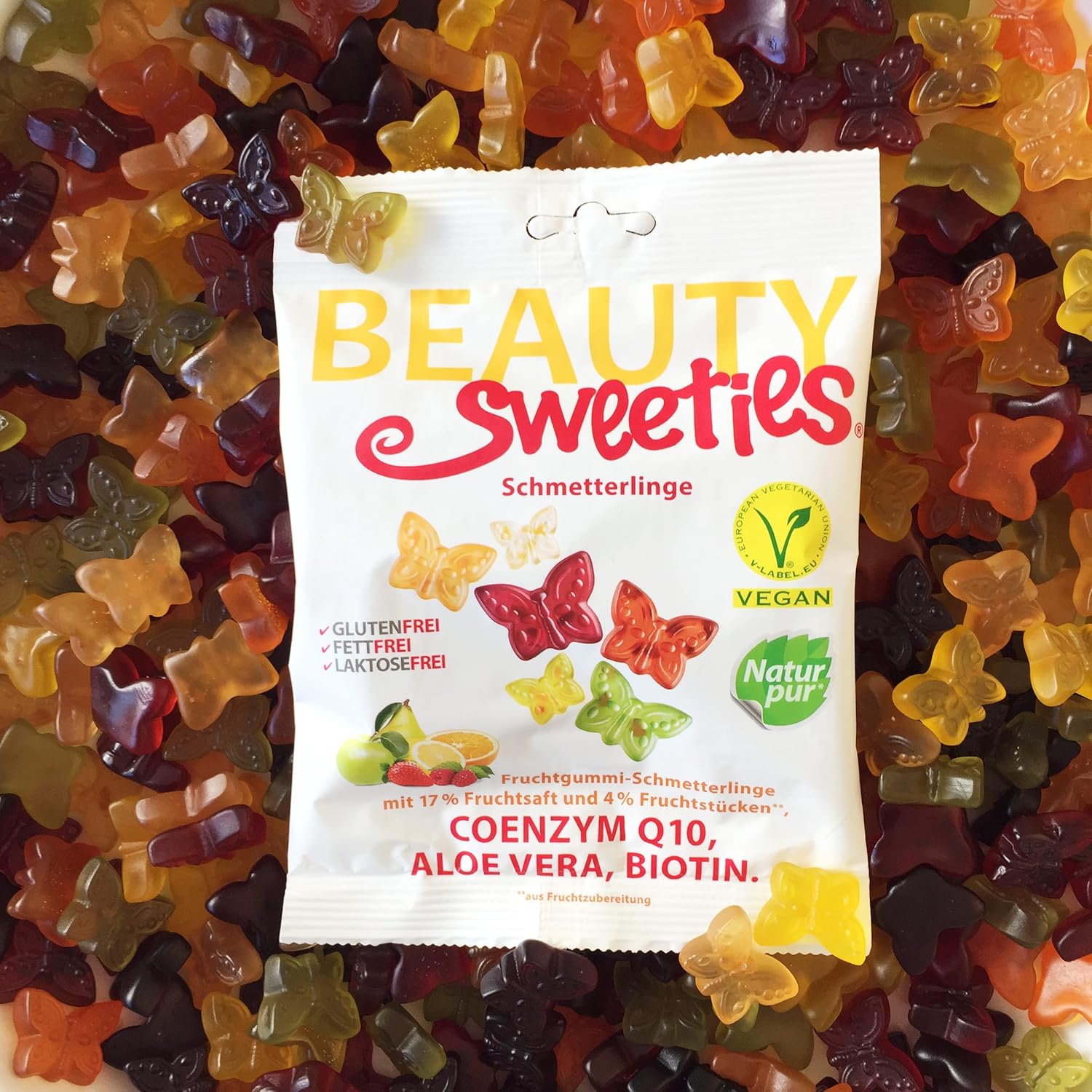 BeautySweeties Fruchtgummi Schmetterlinge vegan mit 17% Fruchtsaft