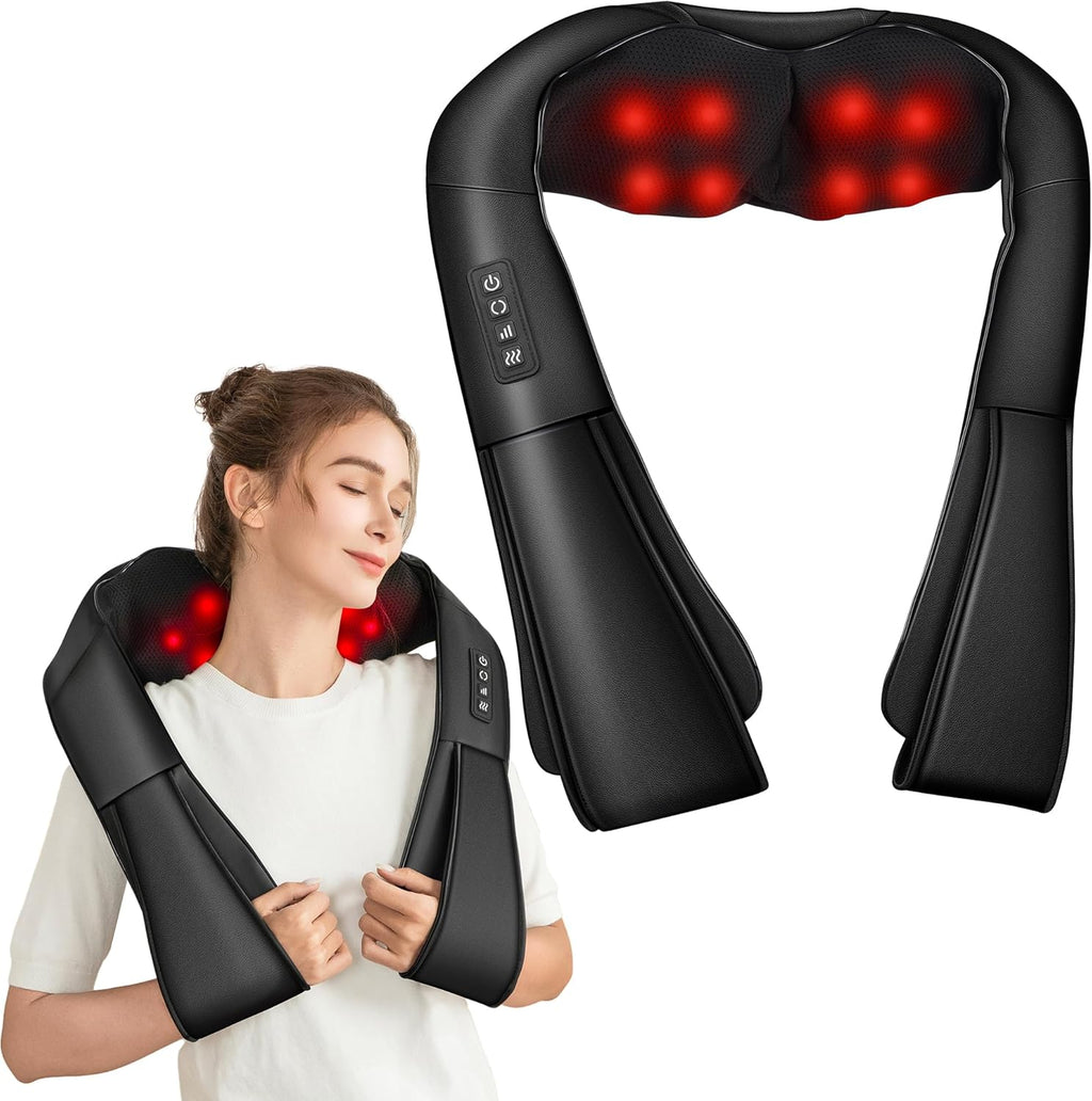 Brelley Shiatsu Nackenmassagegeraet 3D mit Waerme fuer Nacken Ruecken Beine