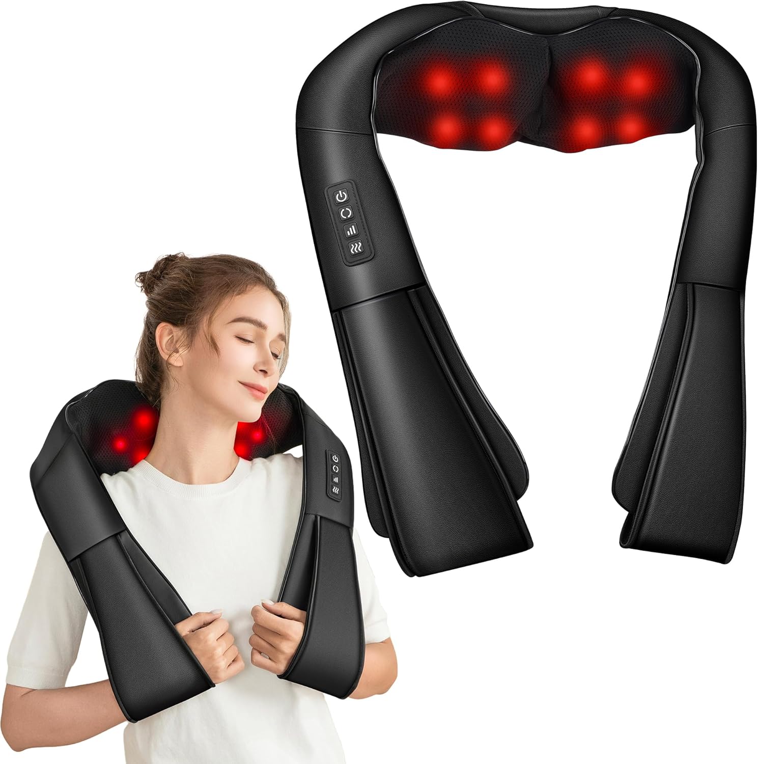 Brelley Shiatsu Nackenmassagegeraet 3D mit Waerme fuer Nacken Ruecken Beine