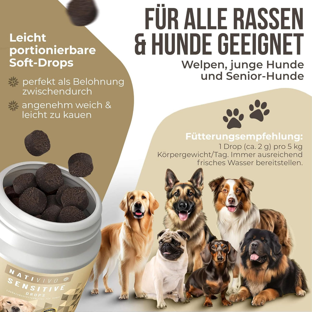 Sensitive Drops Hundeleckerli Insektenprotein getreidefrei Flohsamenschalen 300