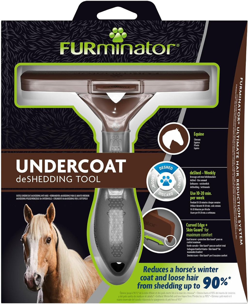 FURminator Pferd Unterwollbürste Deshedding Tool Pferdestriegel