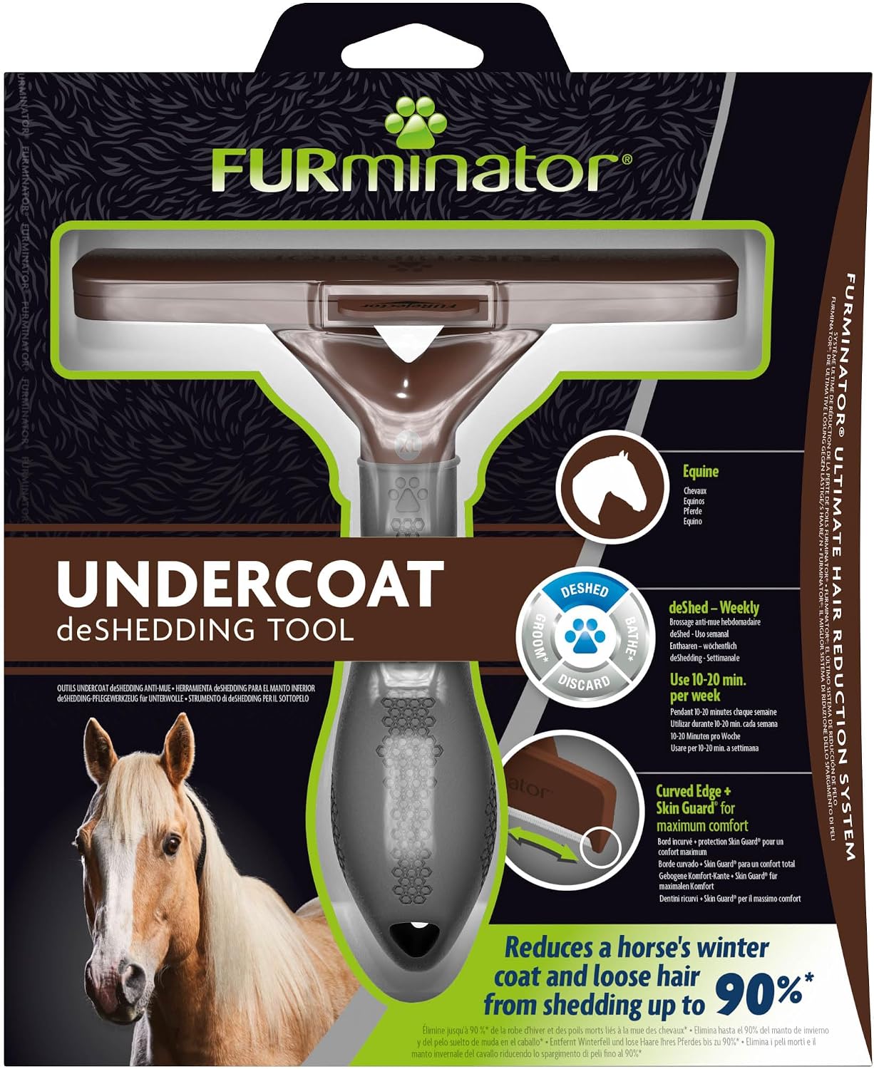FURminator Pferd Unterwollbürste Deshedding Tool Pferdestriegel