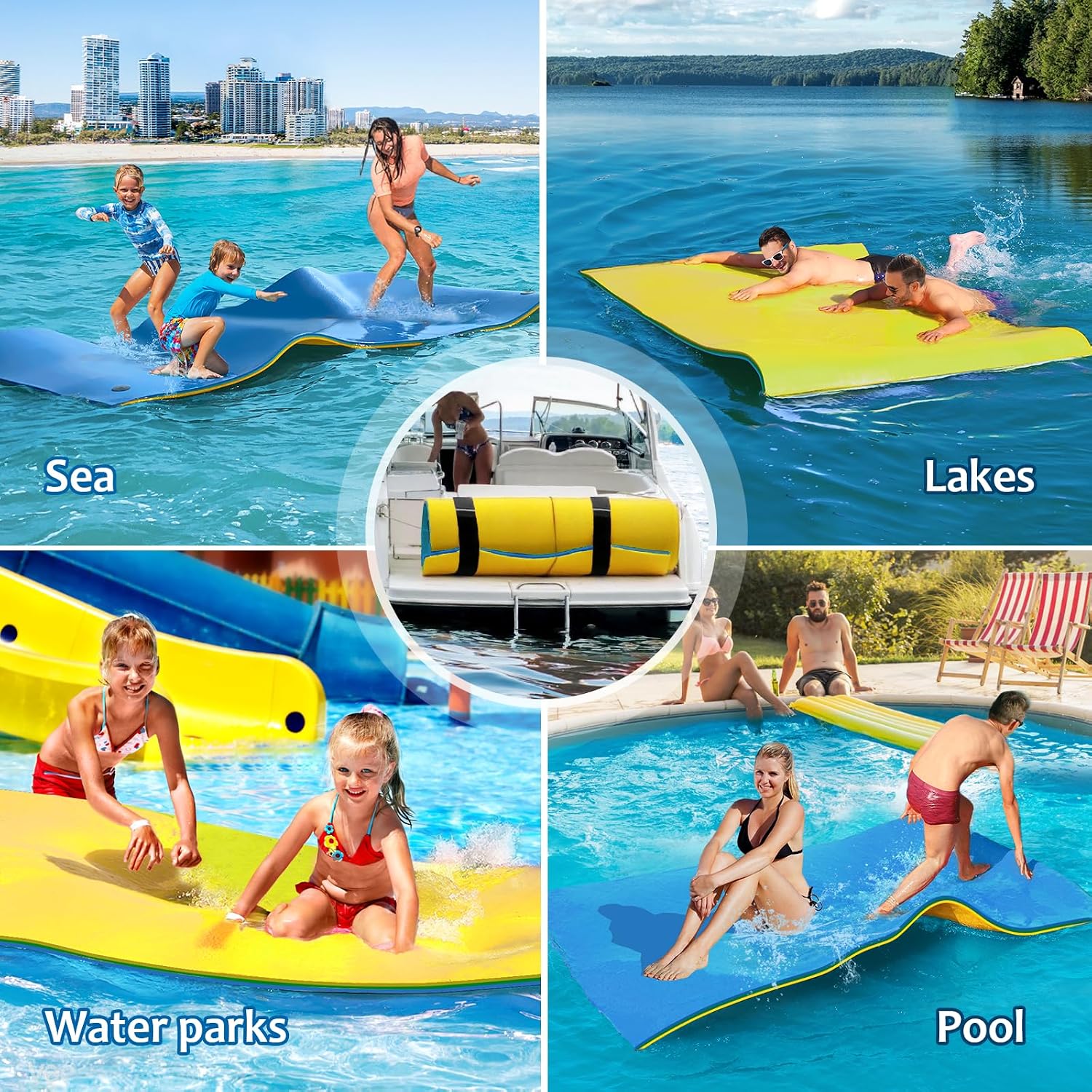 CTSC Schwimmende Wassermatte 3-lagig XPE reissfest Pool Bootsmatte