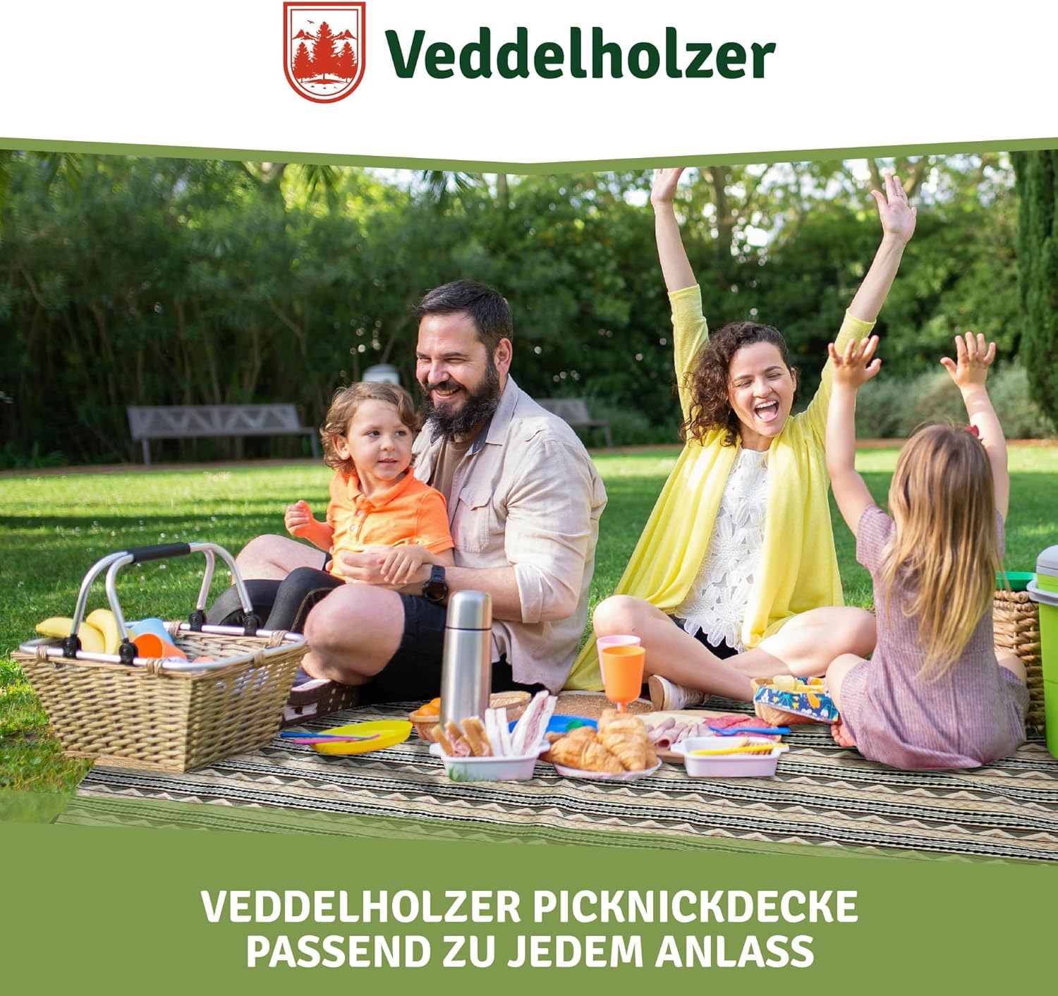 Veddelholzer Stranddecke 200x200 cm wasserdicht sandfest XXL isoliert gepolstert