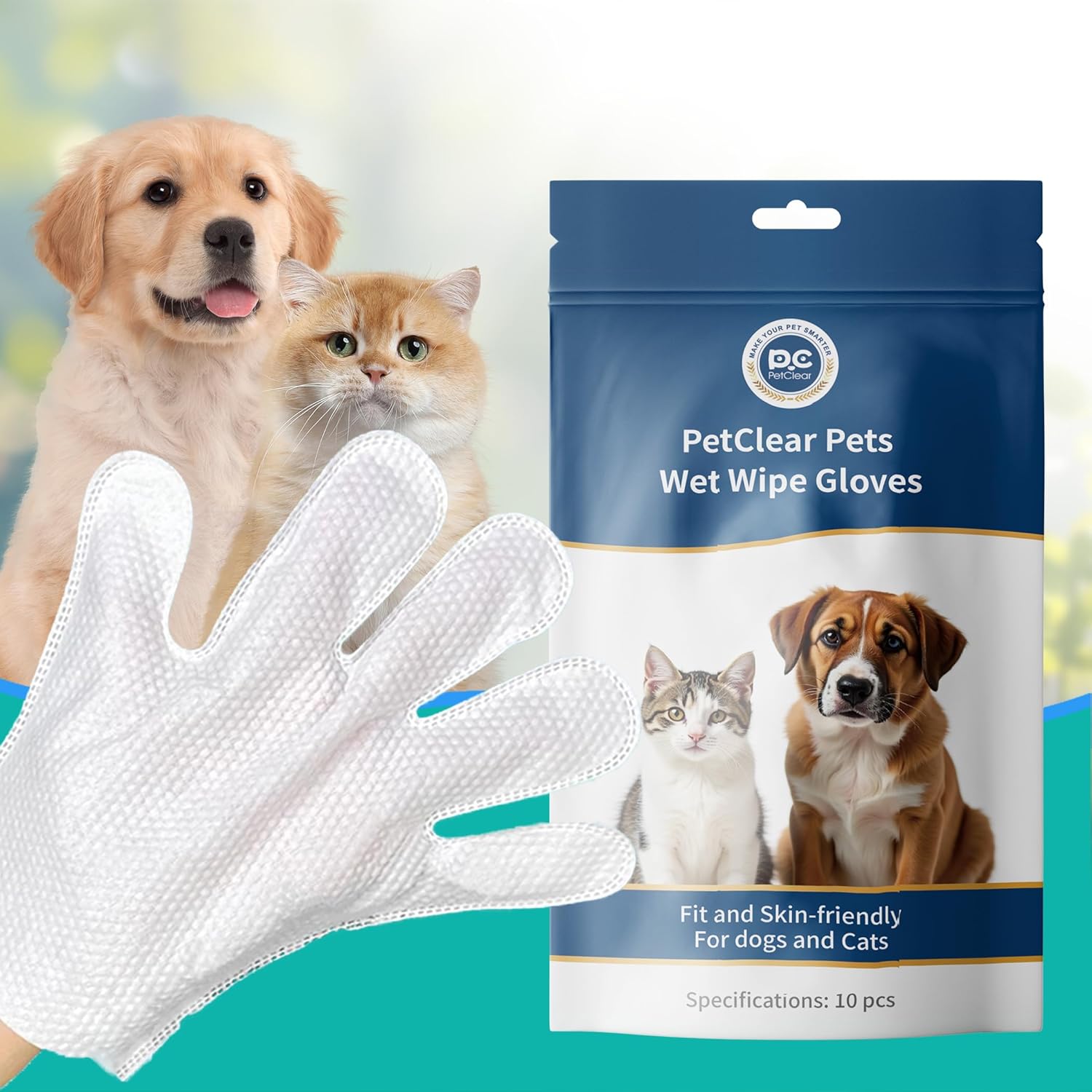 Pflegetuecher fuer Hunde und Katzen 10er Pack hypoallergen ohne Duft Einweg 3 Pack