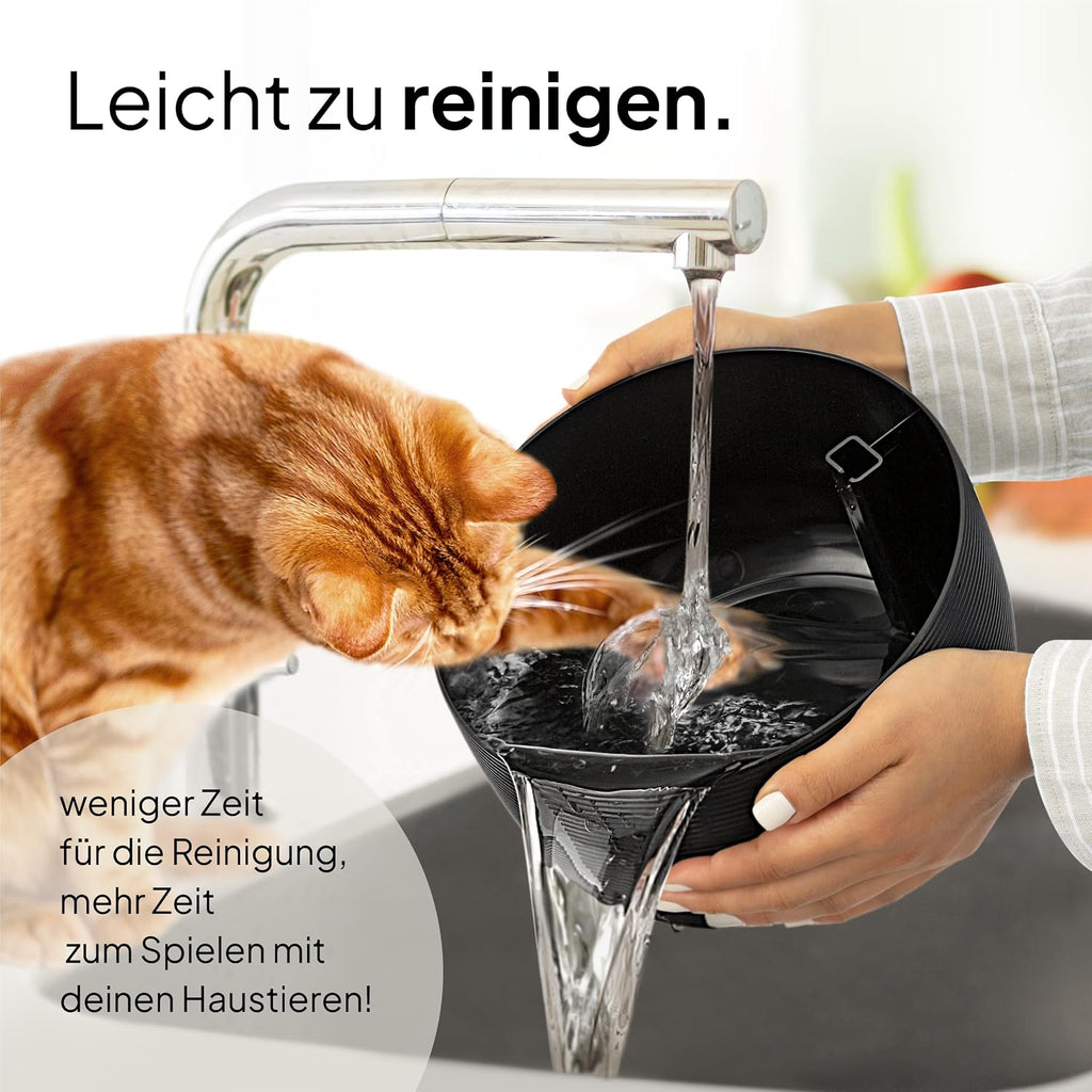 Pretty Paw Katzen Trinkbrunnen 2,5L leise mit LED und Aktivkohlefilter