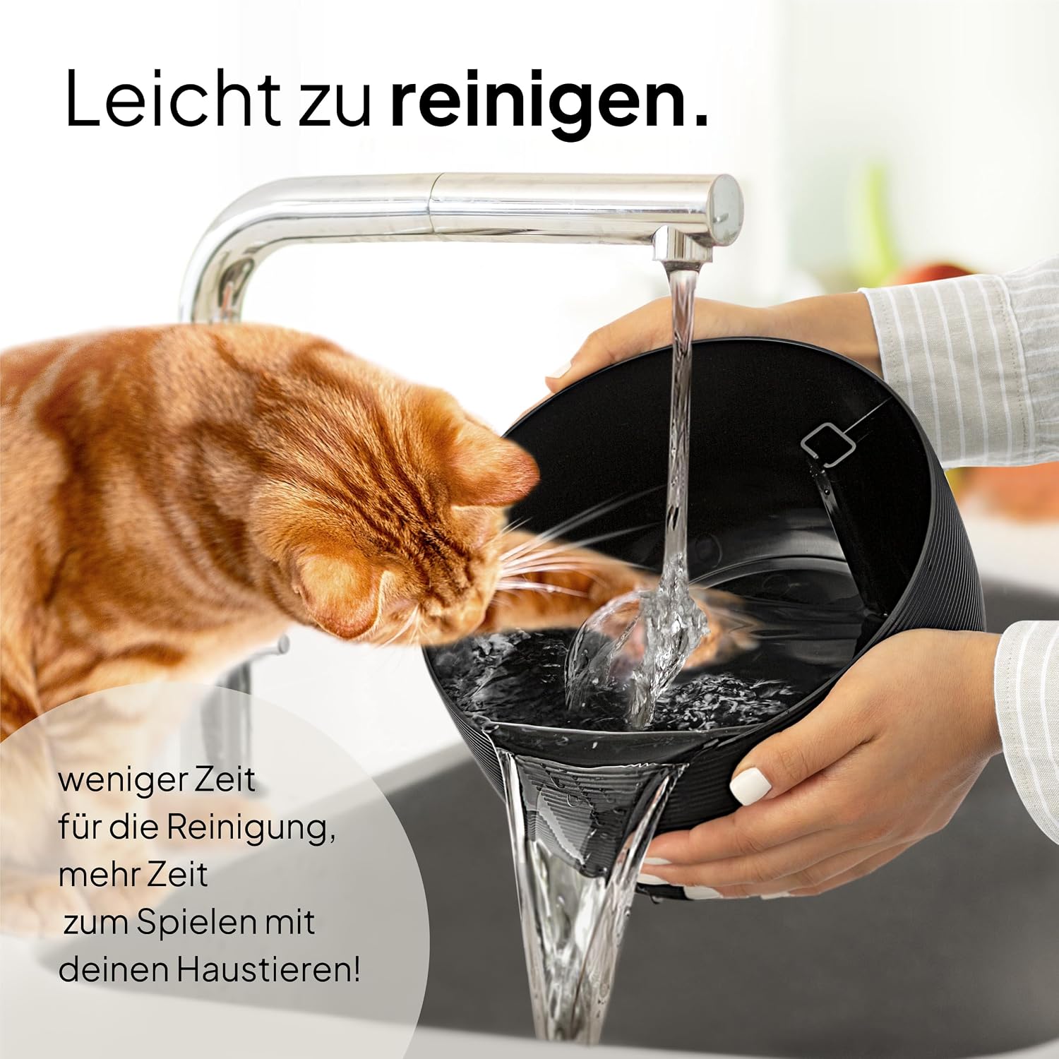 Pretty Paw Katzen Trinkbrunnen 2,5L leise mit LED und Aktivkohlefilter