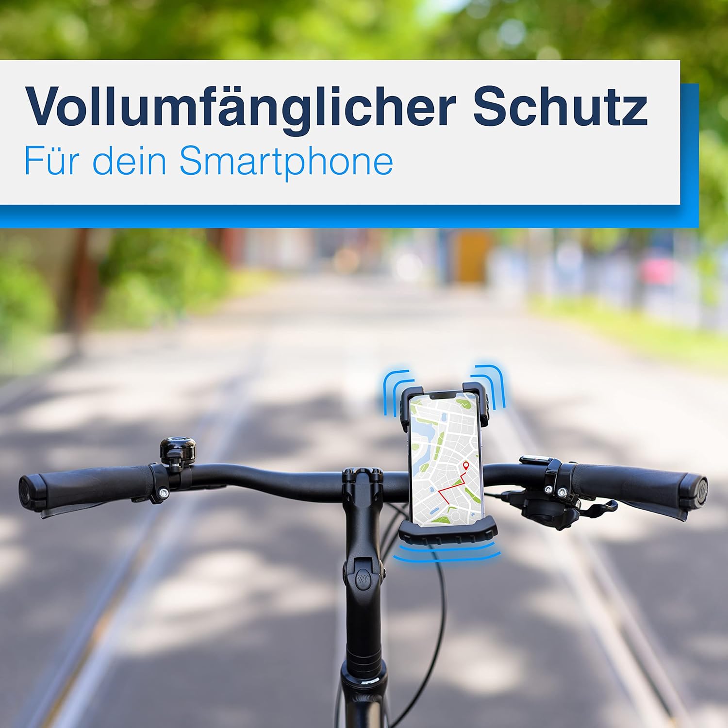 Handyhalterung Fahrrad 360° Drehbar Klicksystem Universal fuer Smartphone