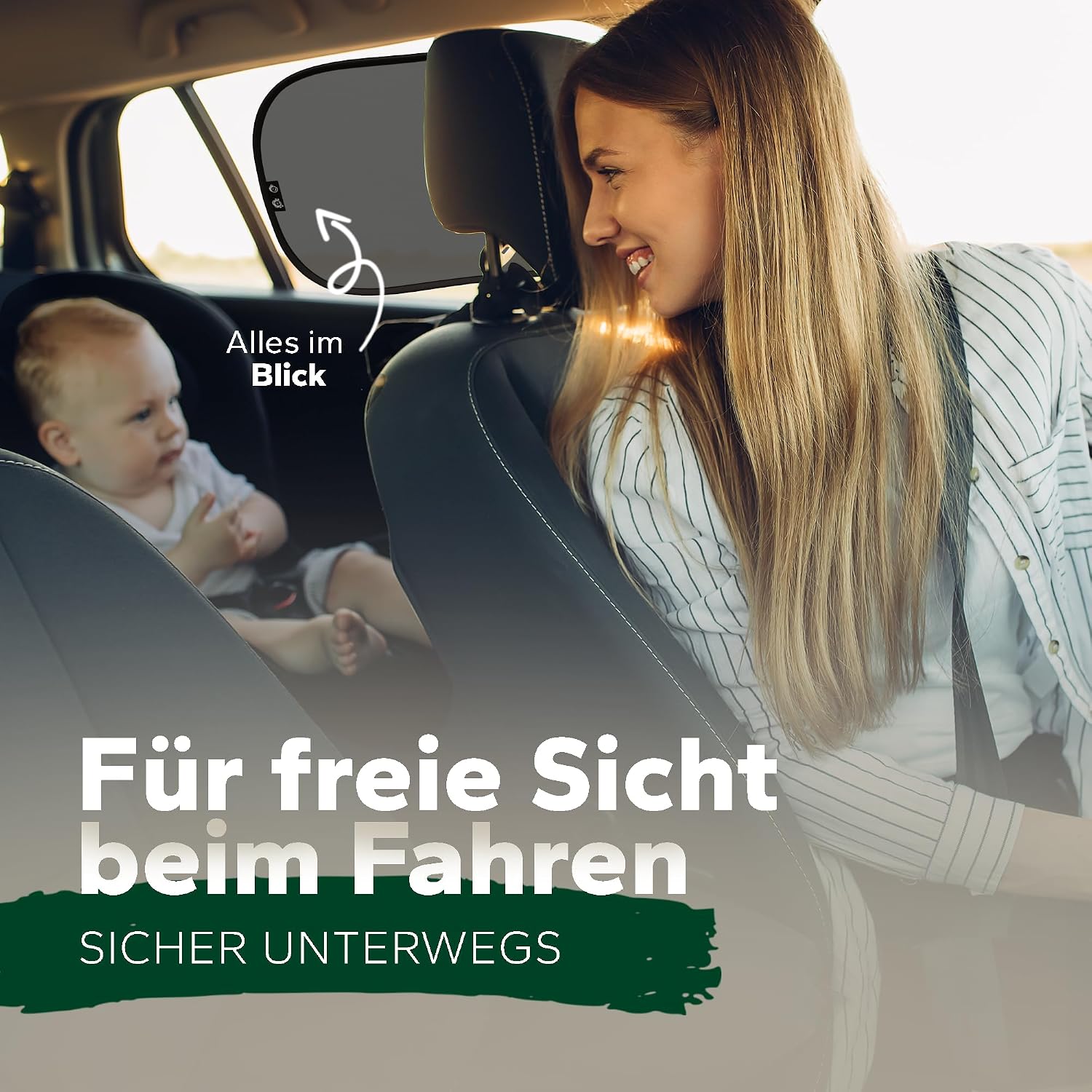 Sonnenschutz Auto Kinder UV-Schutz UPF50+ DEKRA geprueft KBA-zugelassen Nylon