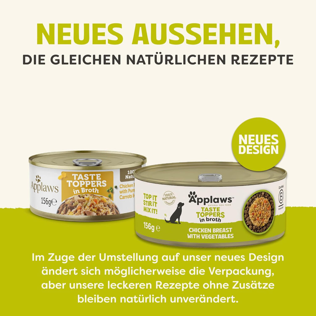 Applaws Hundefutter nass Huehnerbrust in Bruehe Dose 12er Pack vers