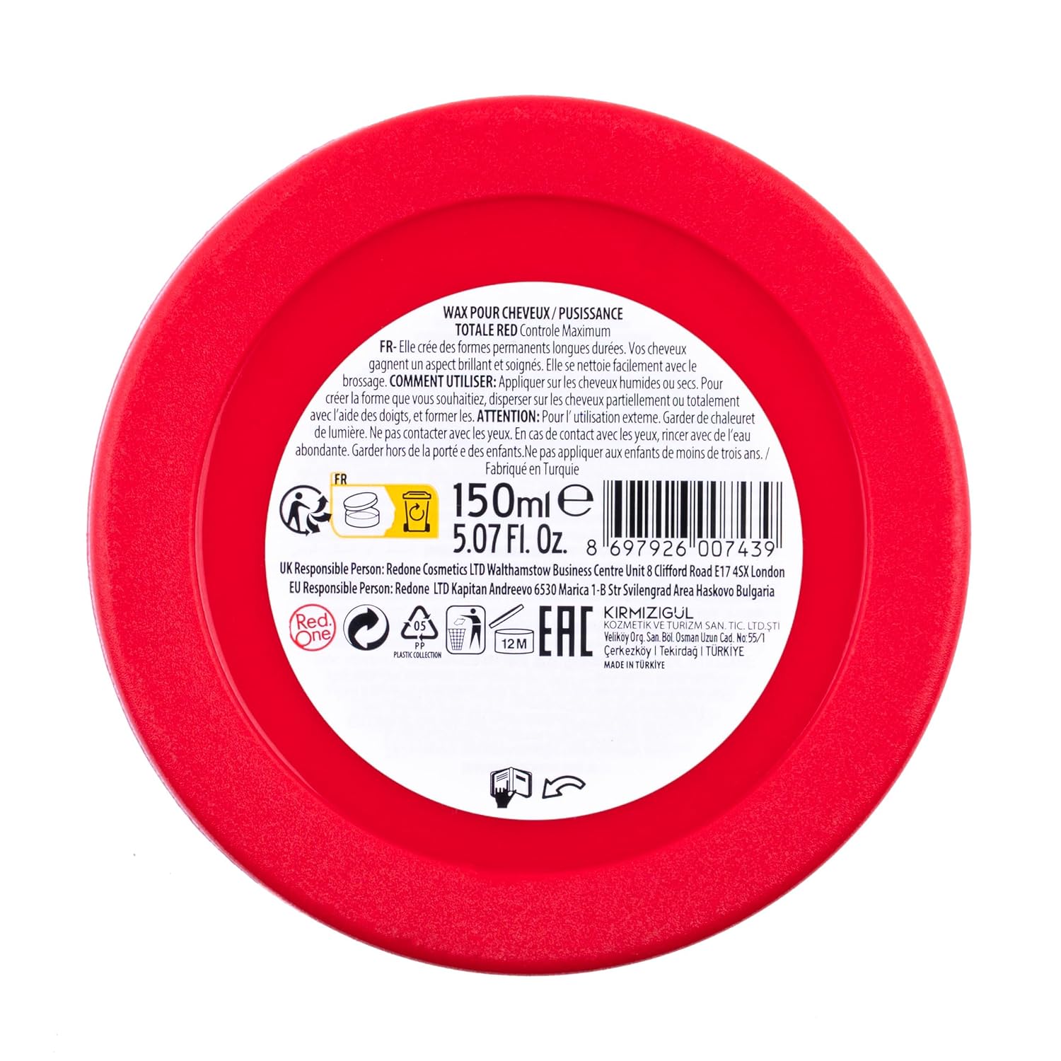 Aquatisches Haarwachs 150 ml Rot Ultra Halt Kantenkontrolle Erdbeerduft