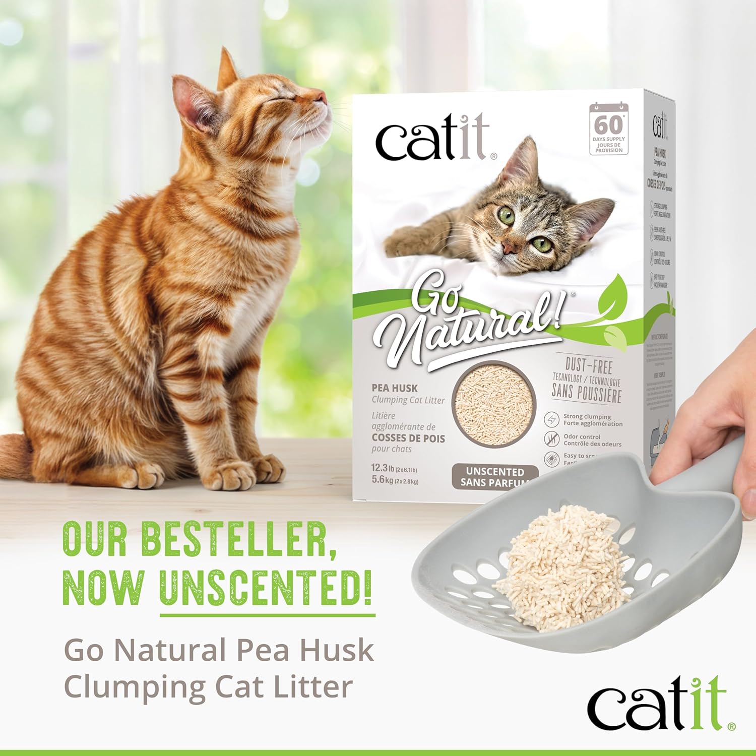 Catit Go Natural Katzenstreu 5,6kg Erbsenhülsen Klumpstreu parfümfrei