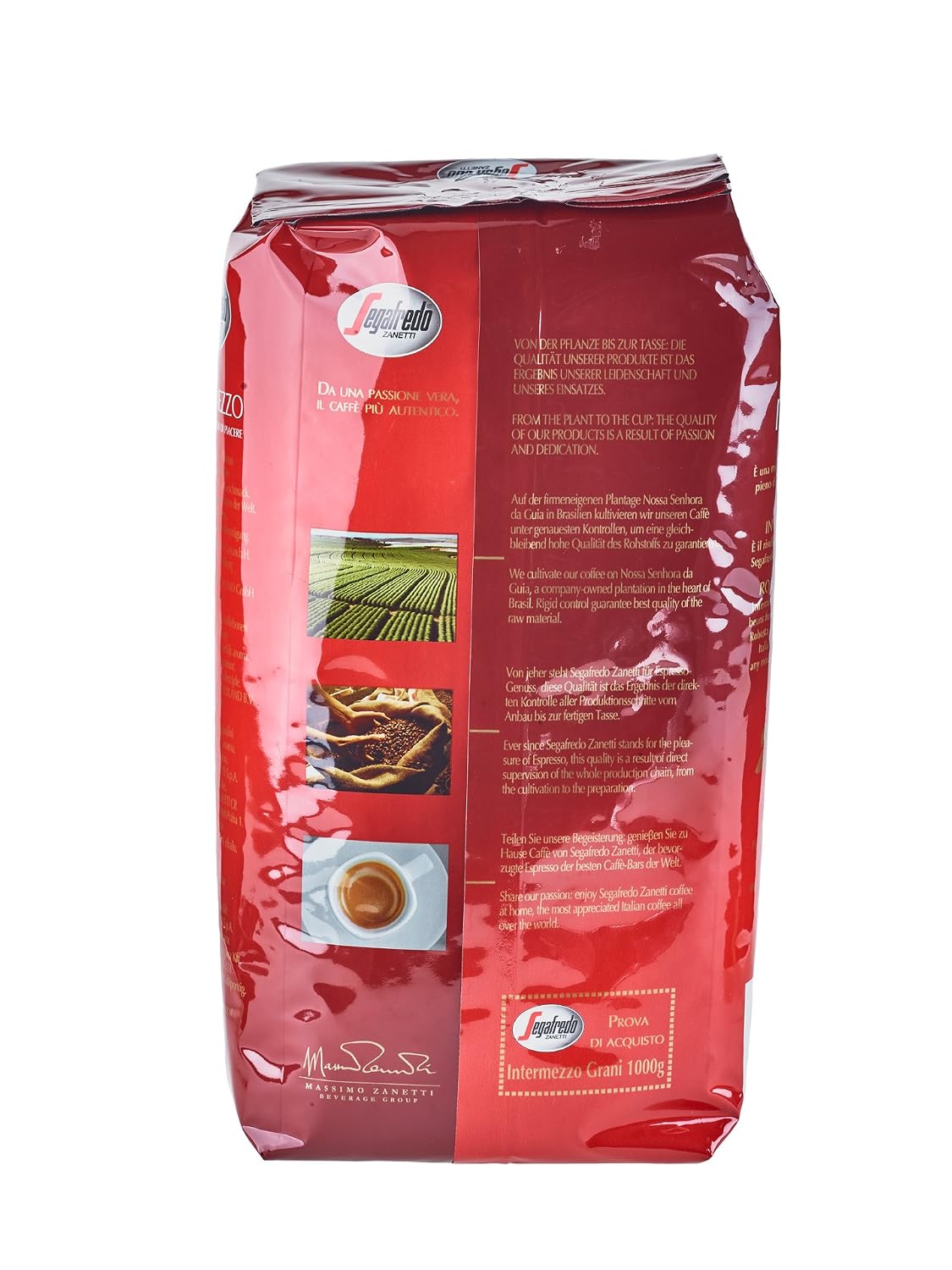 Segafredo Intermezzo Kaffeebohnen 1 kg ganze Bohnen mittlere Roestung