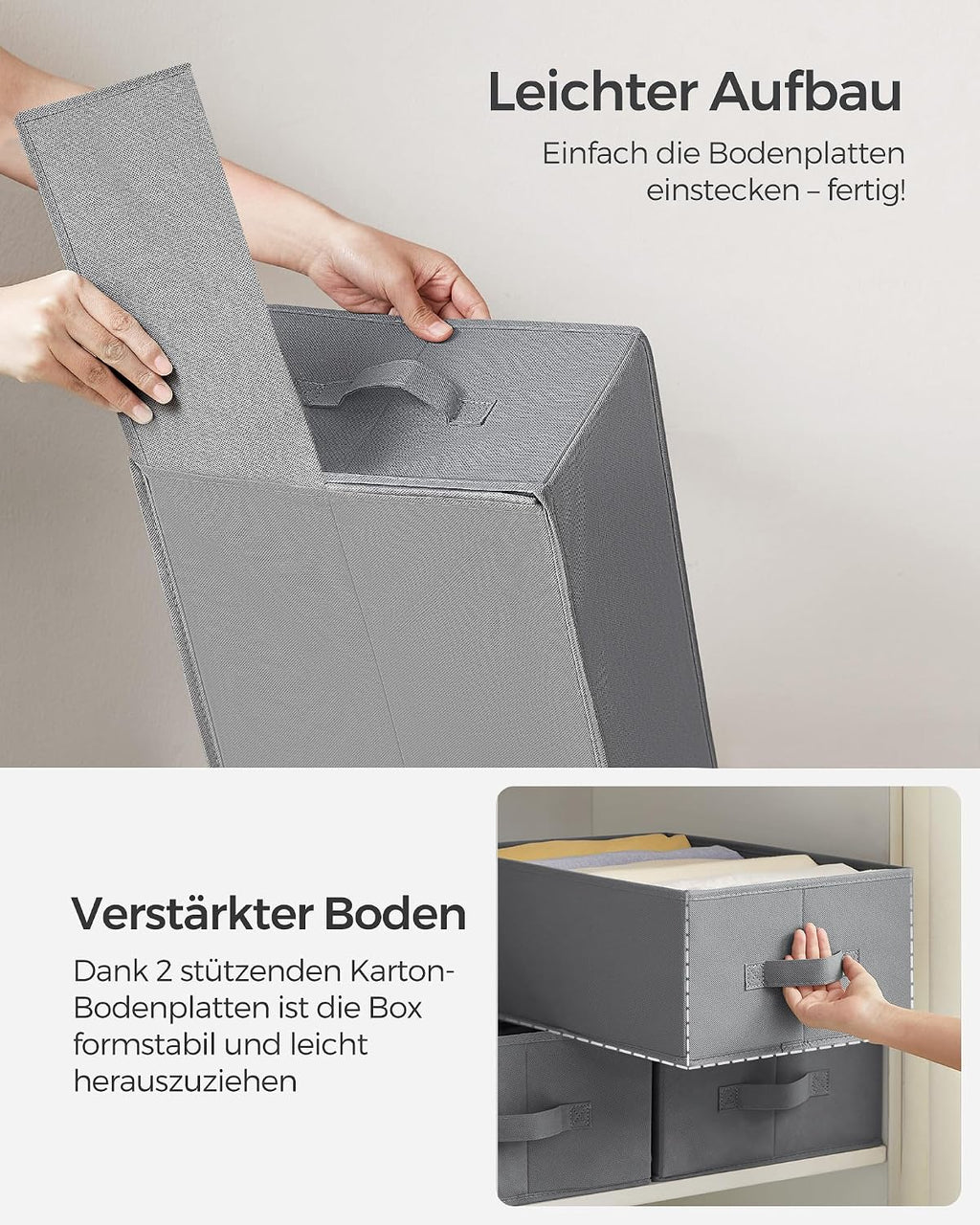 SONGMICS Kleiderschrank Organizer 4er Set Aufbewahrungsbox 6 Faecher Schublade