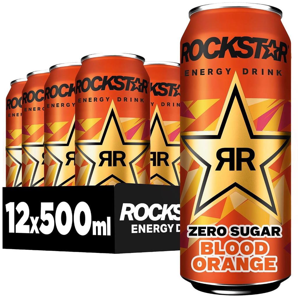 Rockstar Energy Drink Blood Orange Zero Sugar 12 x 500 ml Dose