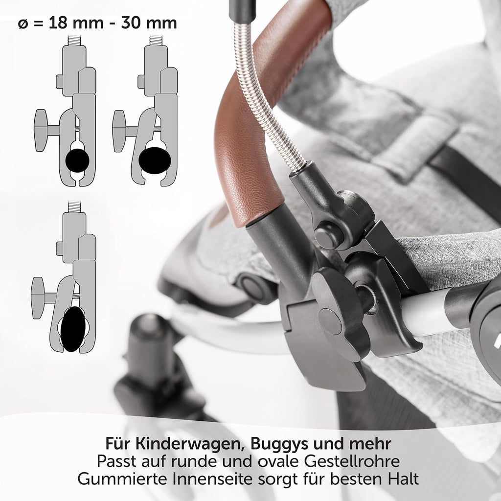 Zamboo Sonnenschirm UV50+ Kinderwagen Buggy 73 cm, flexibel, Universalhalterung