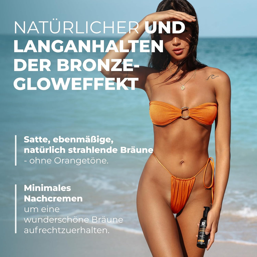 BYROKKO Shine Brown Braeunungsoel 150 ml fuer Sonne & Solarium mit Kokos Walnuss Ha