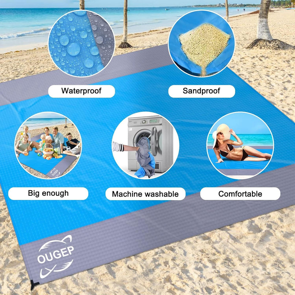 Stranddecke sandfrei wasserdicht 200x230 cm Strandtuch Strandmatte 230cm-300cm