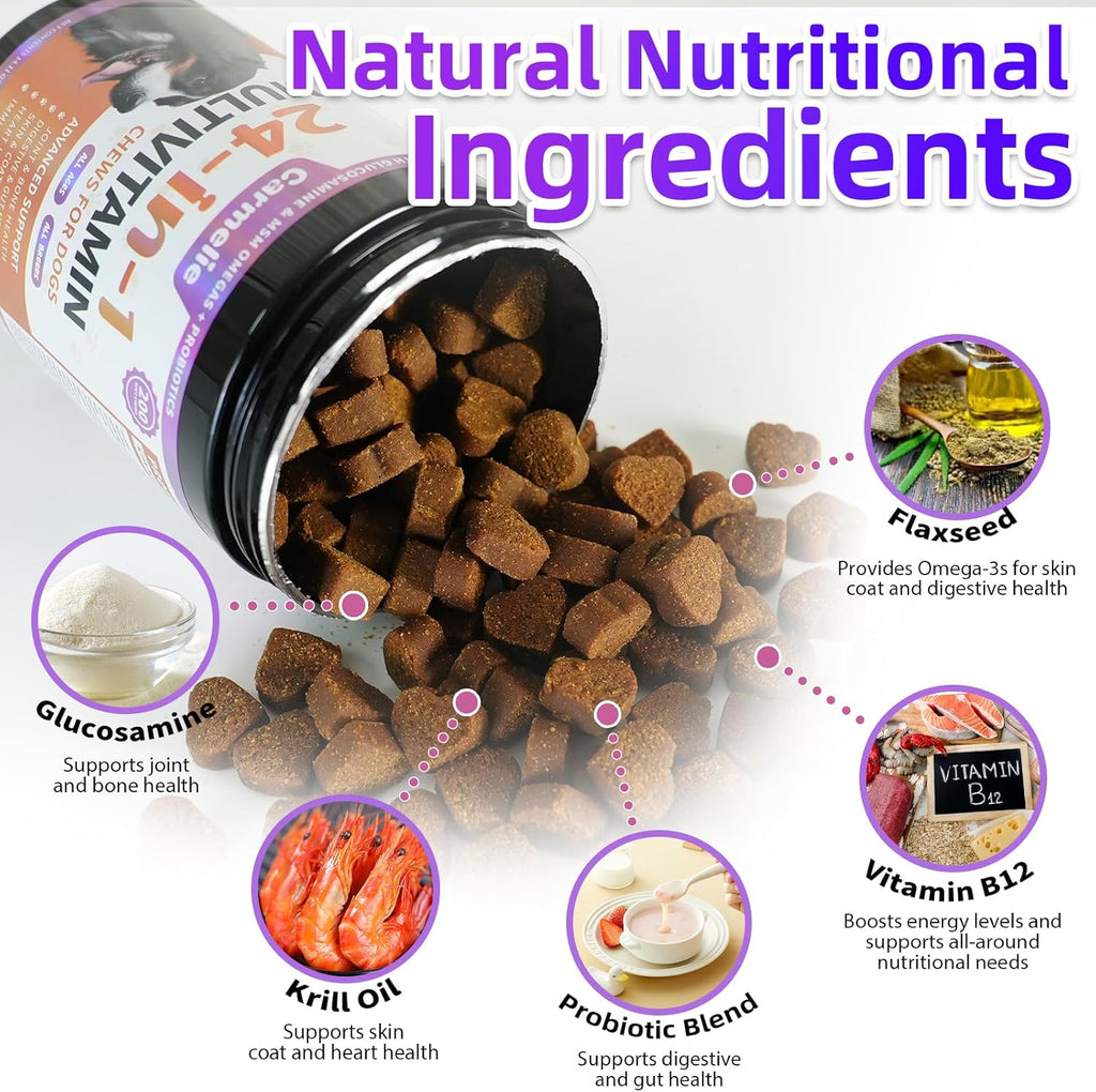 24-in-1 Hundesnacks 200 Kausticks Huhn Omega-3 Ergänzungs-Snack