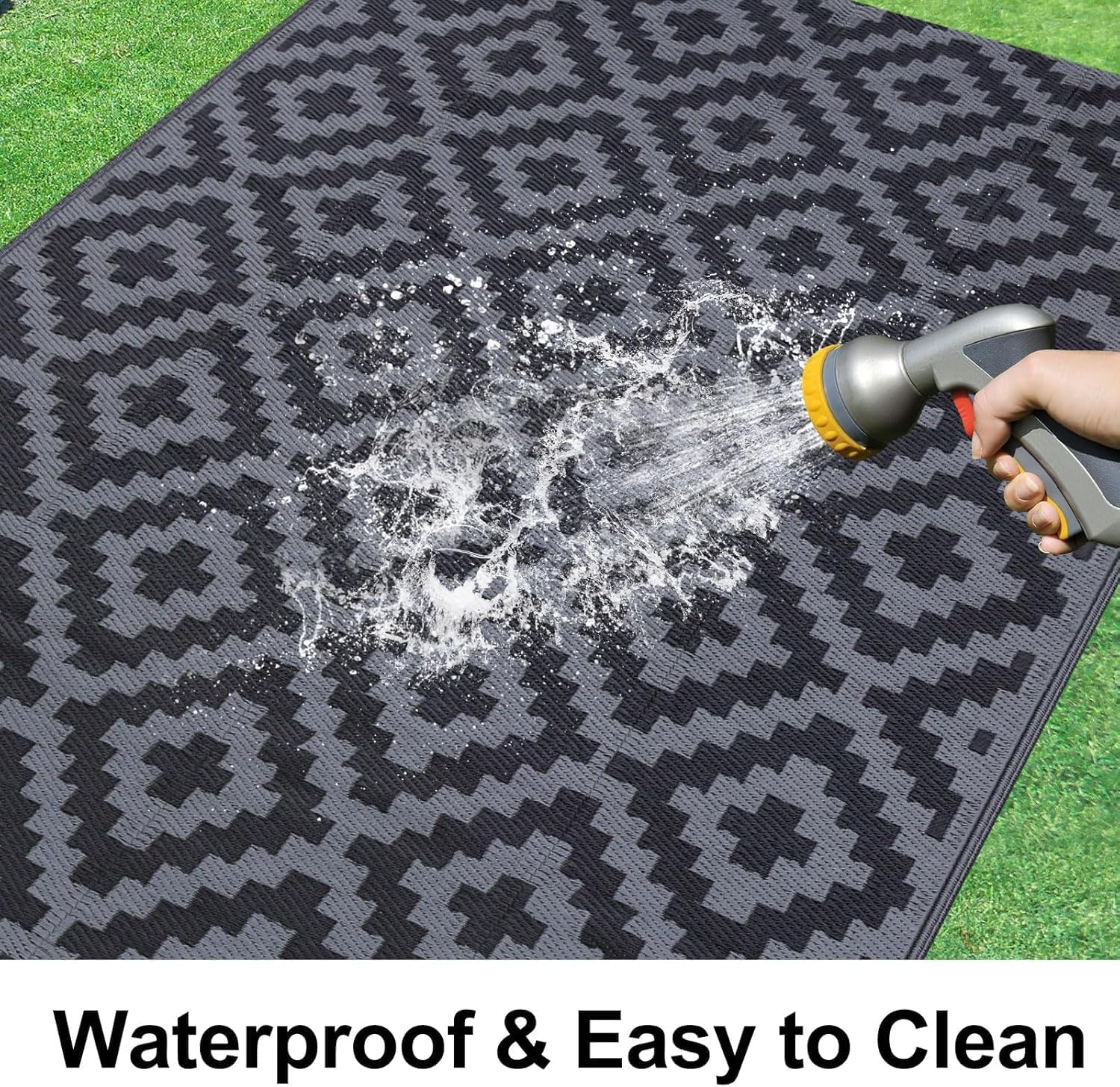 smiry Outdoor Teppich Balkon 120 x 180 cm wasserfest UV-bestaendig 180cm-360cm