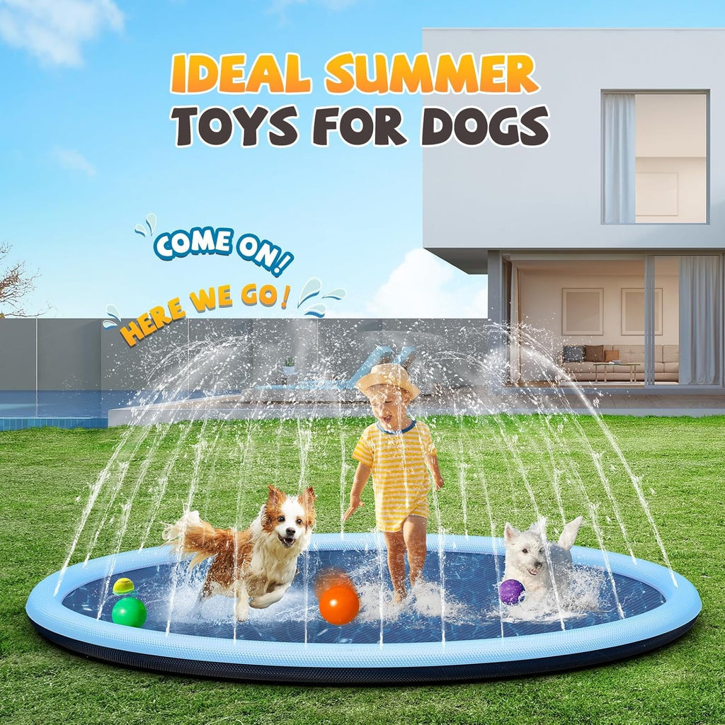 Splash Pad Kinder Wassersprinkler 200 cm mit Antirutschfunktion blau