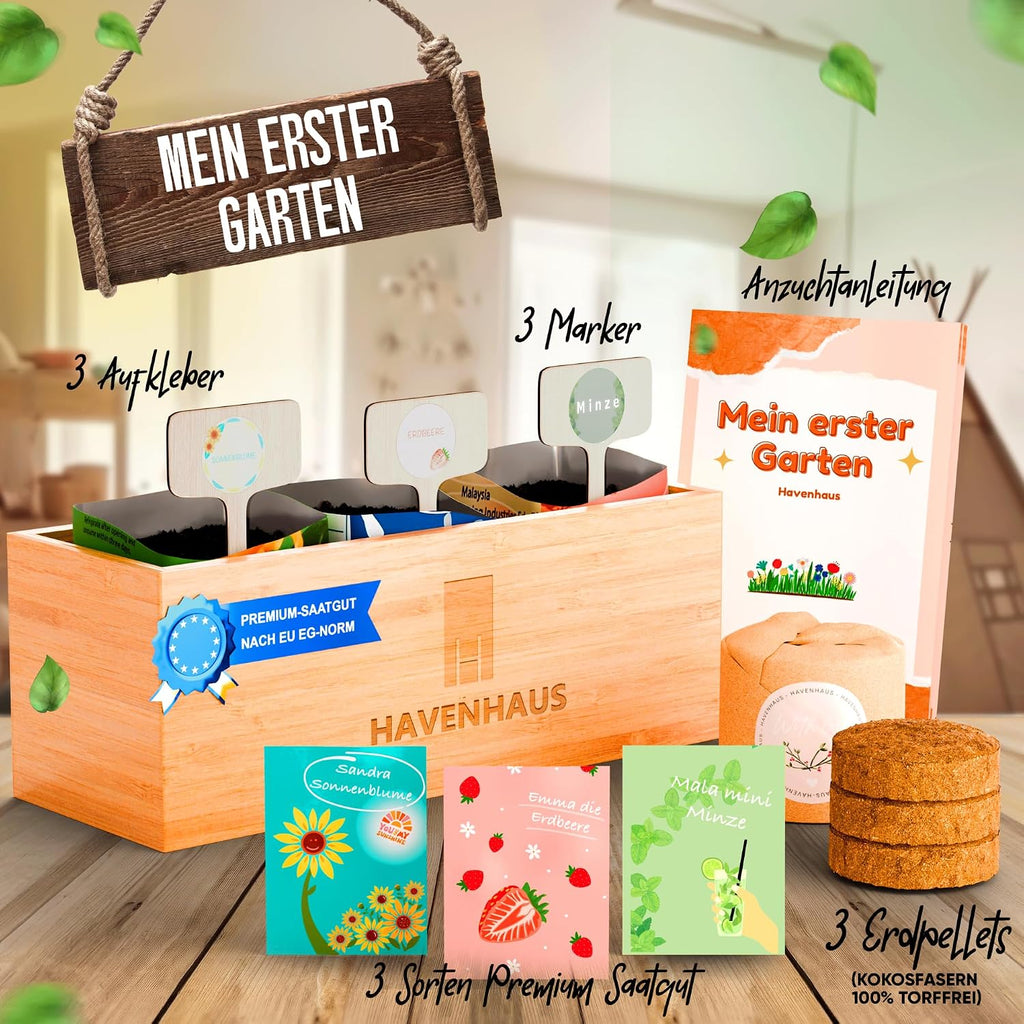 Mein Erster Garten Anzuchtset fuer Kinder Saatgut Pflanzset