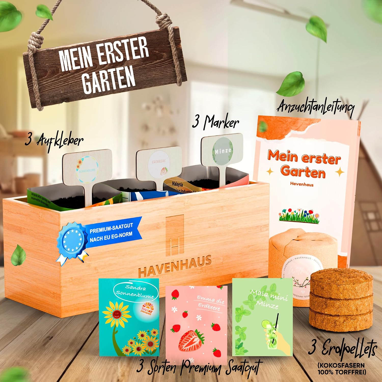 Mein Erster Garten Anzuchtset fuer Kinder Saatgut Pflanzset