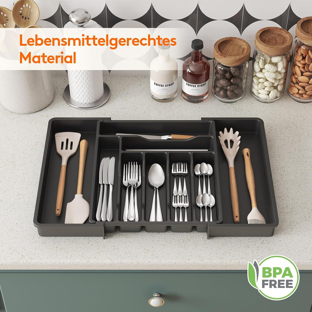 Lifewit Besteckkasten verstellbar Kunststoff Einsatz fuer Schublade
