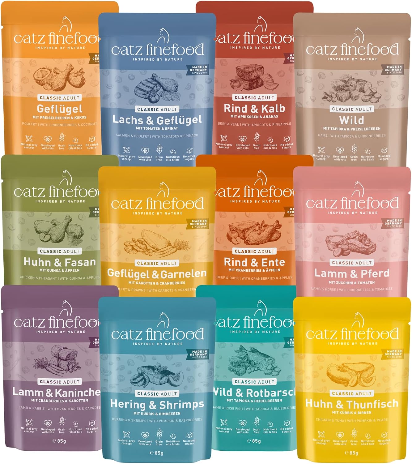 catz finefood Classic Collection Katzenfutter nass 24x85g Beutel ohne Getreide