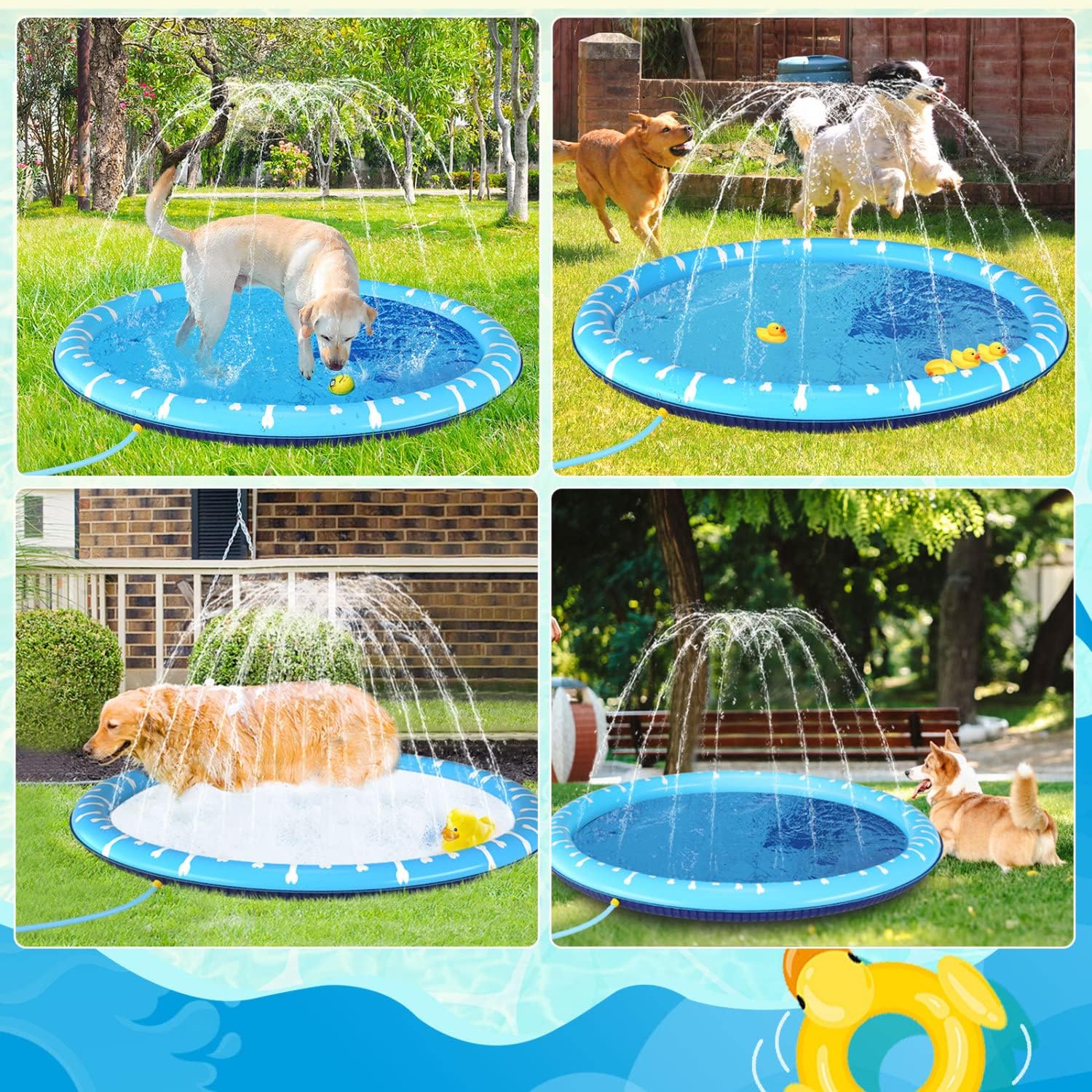 Nobleza Hundepool 100 cm faltbar Schwimmbecken 0,55 mm rutschfest