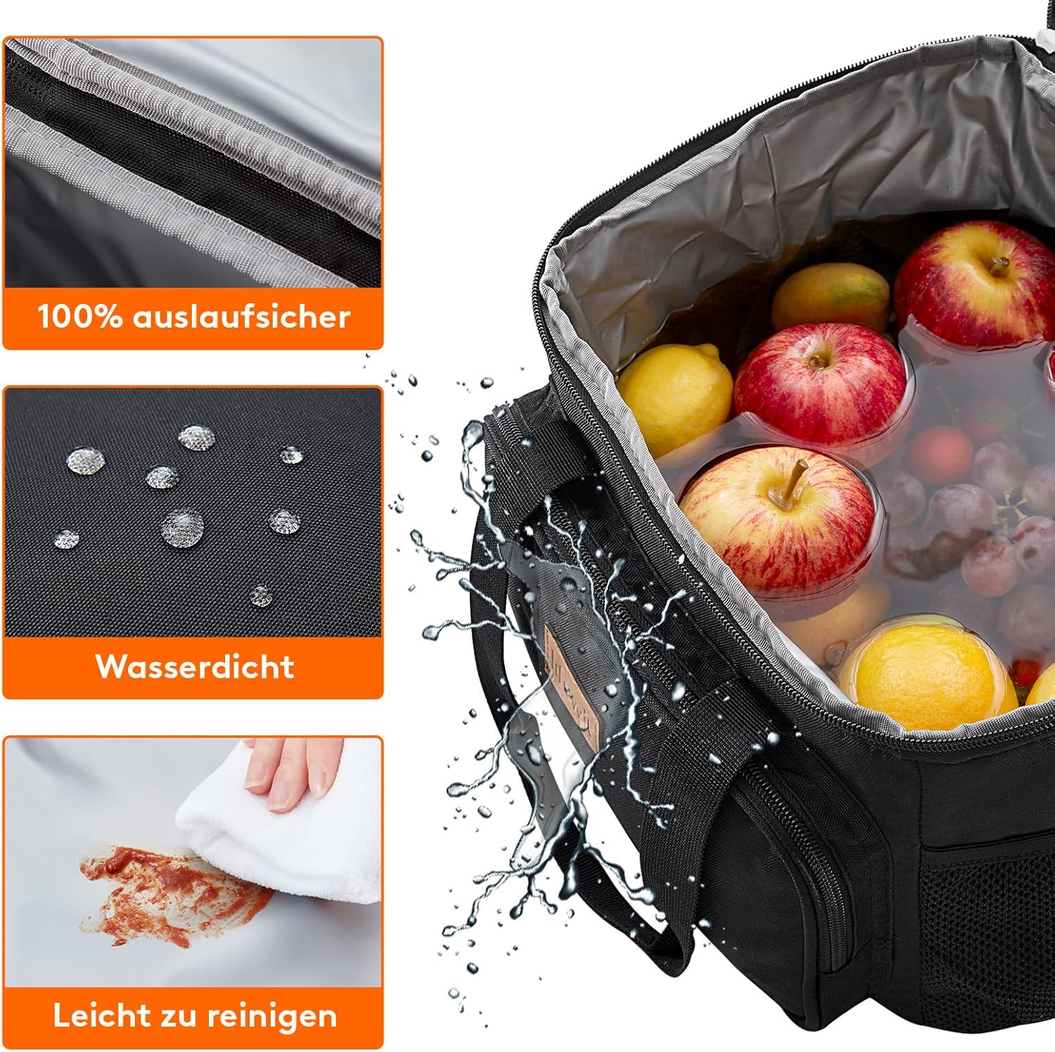 Lifewit Kuehltasche faltbar Isolierte Thermotasche Umhaengetasche Grau