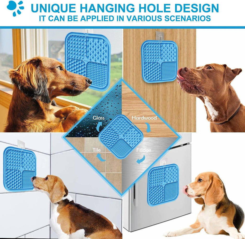 Lesipee Leckmatte Hund 2er Set mit Silikonspatel und Buerste, BPA-frei