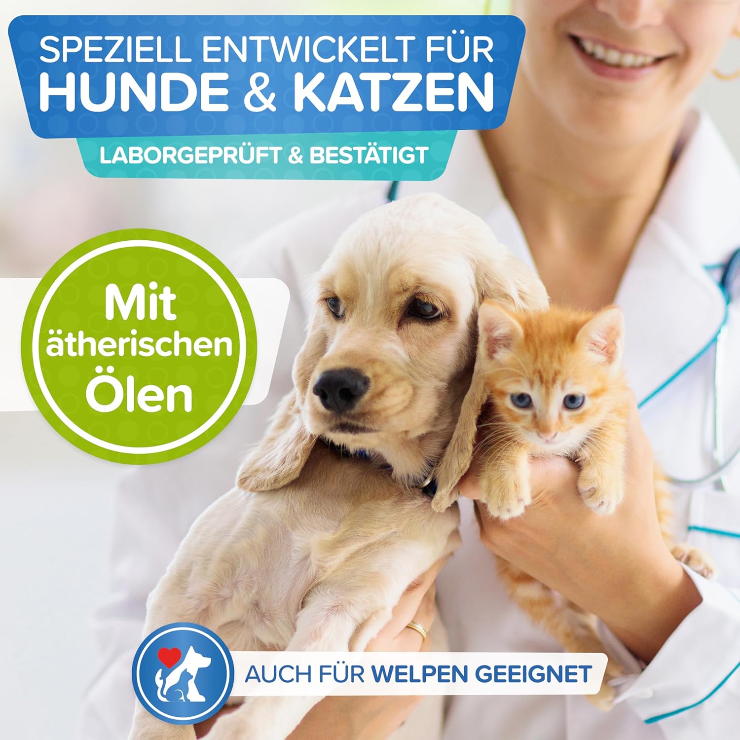 Milbenspray für Hunde & Katzen 500ml mit ätherischen Ölen dezenter Duft