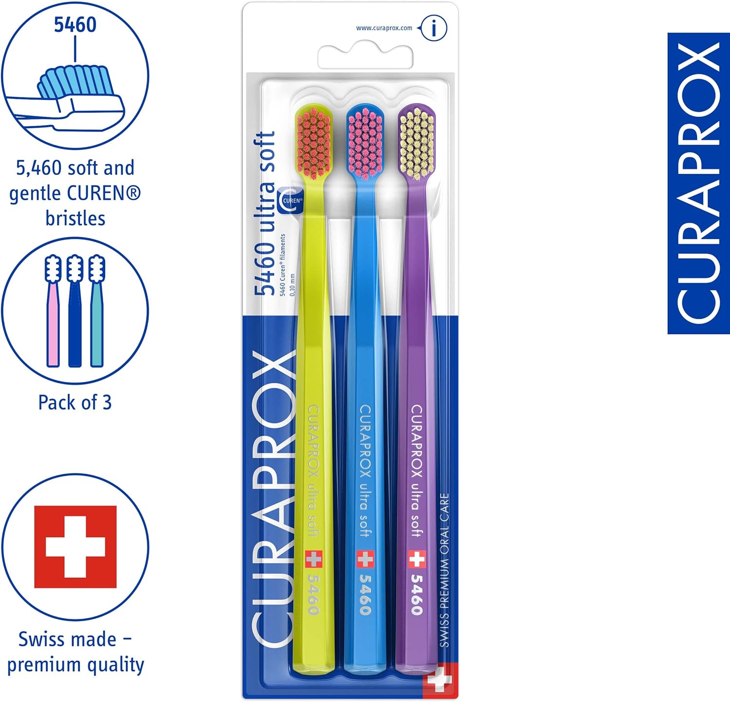 Curaprox CS 5460 Ultraweiche Zahnbuerste 3er Pack fuer Erwachsene