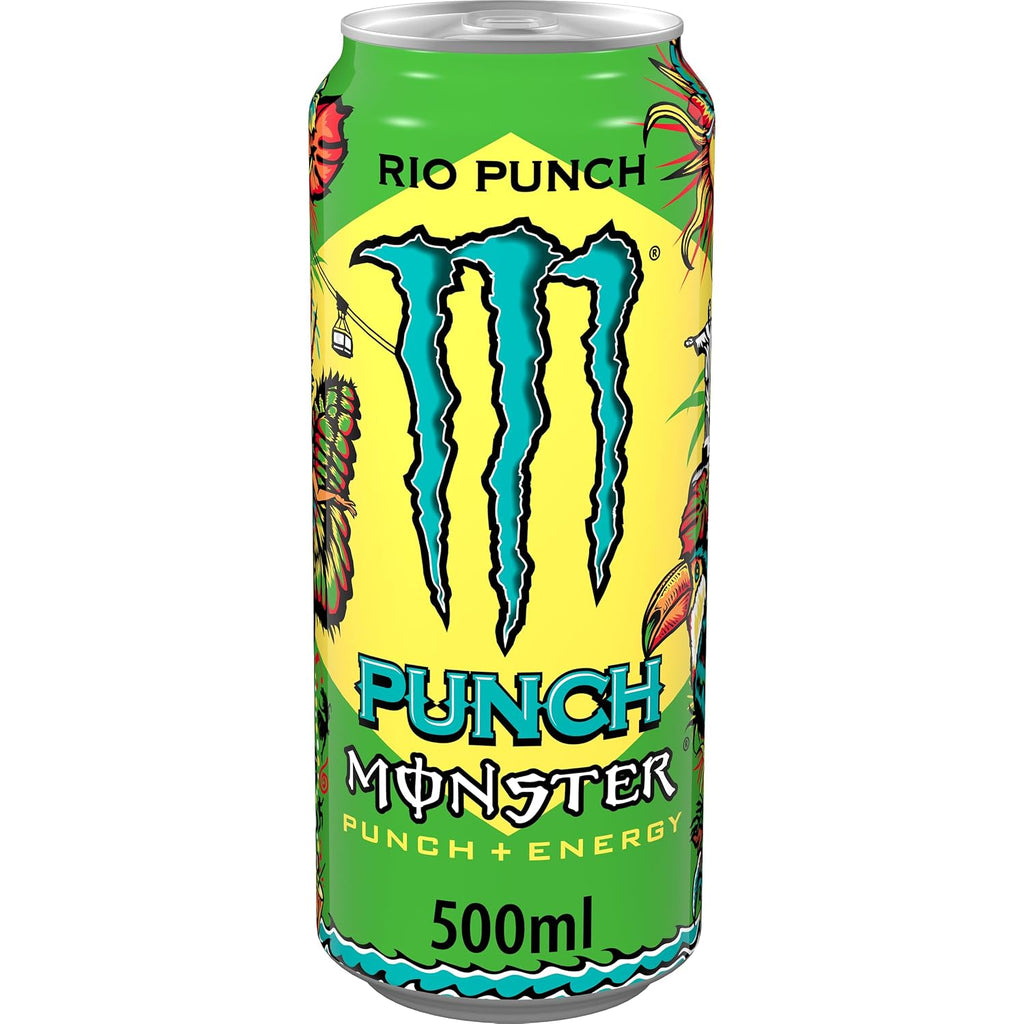 Monster Energy Rio Punch 12 x 500 ml Getraenk Energydrink Exotische Fruechte Full