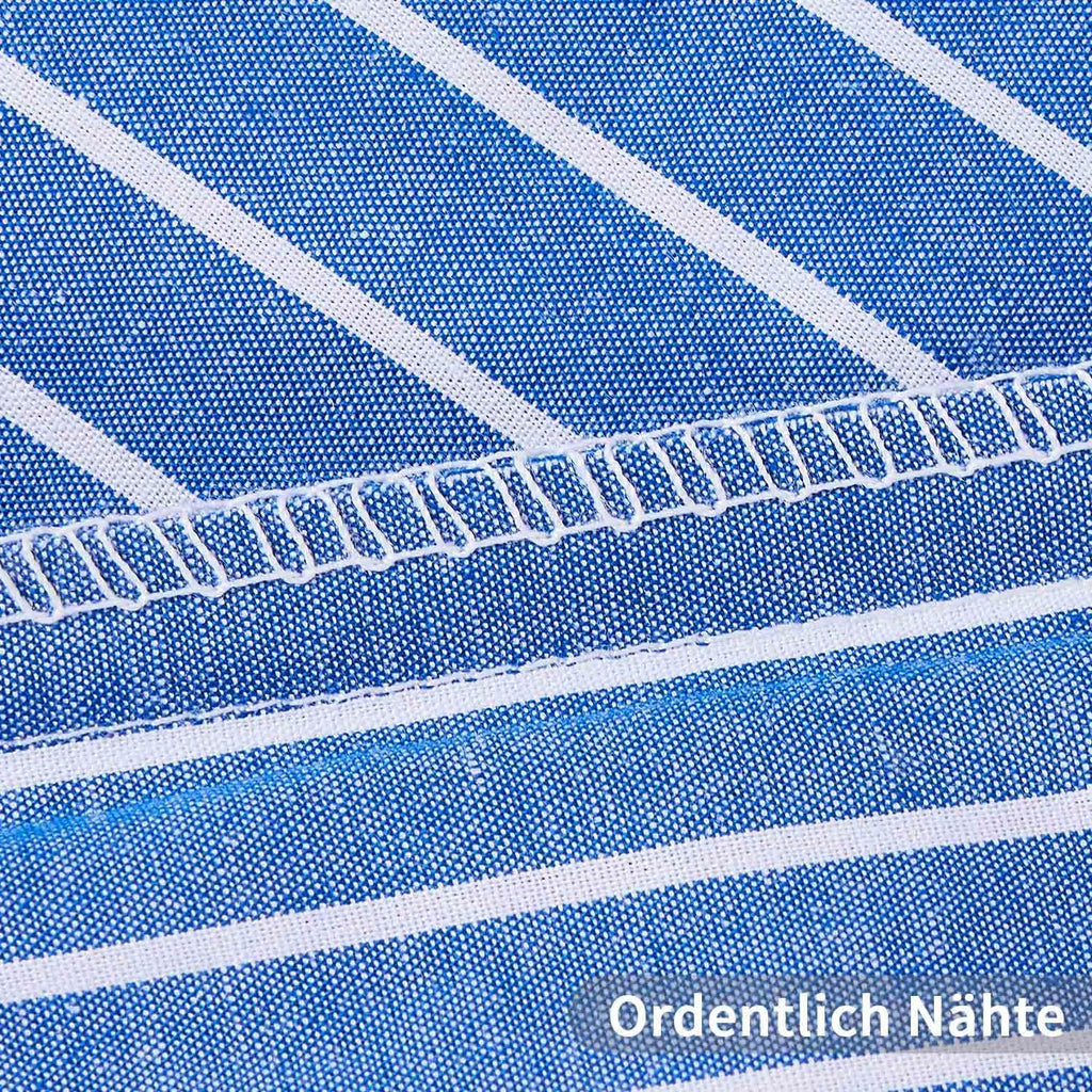 Bettwaesche 135x200 2-teilig Baumwolle Streifen Blau Oeko‑Tex Reissverschluss