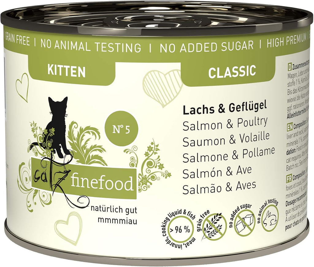 catz finefood Kitten Nassfutter 6x200g Multipack ohne Getreide Zucker
