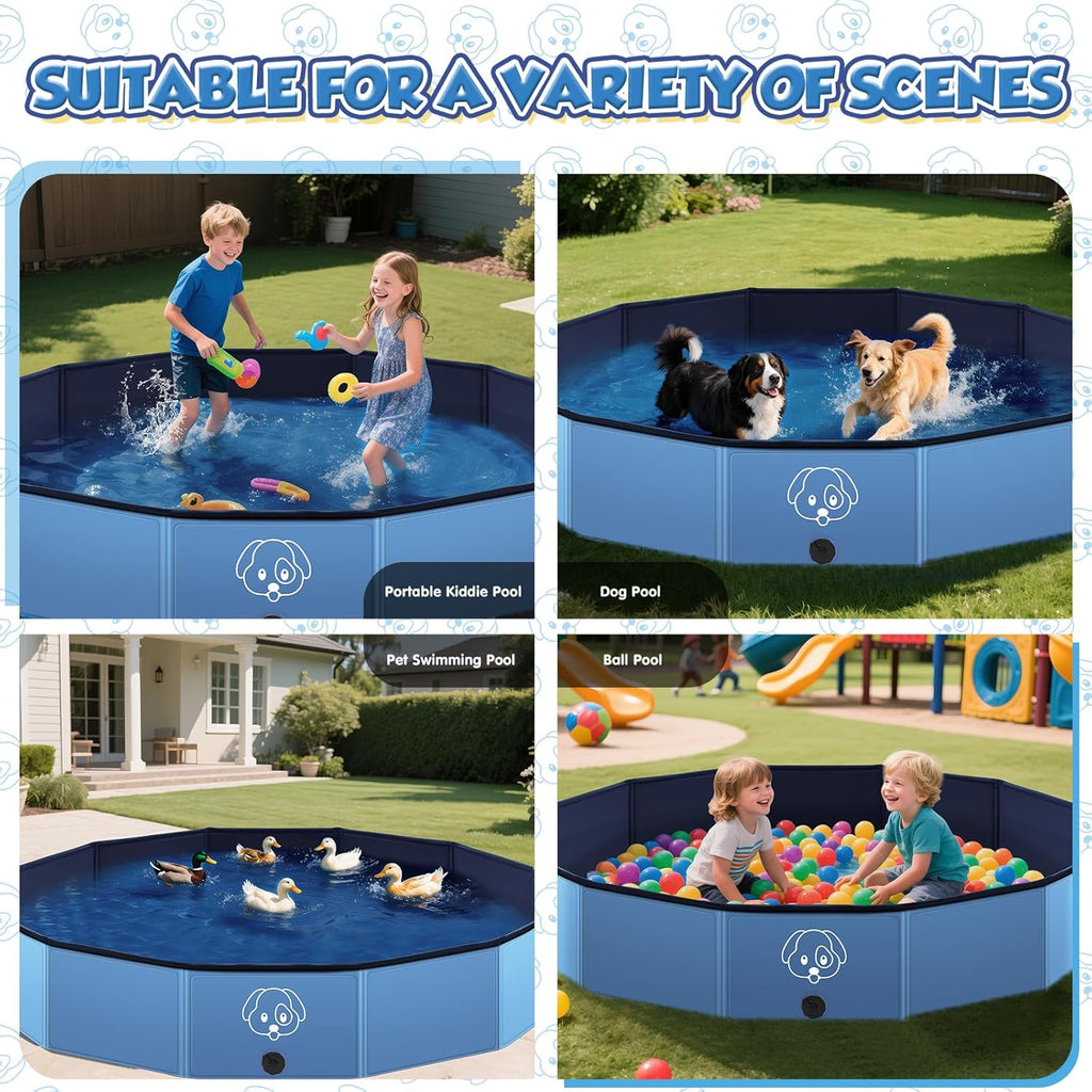 Hundepool faltbar PVC 120 x 30 cm Anti-Rutsch Planschbecken 20cm-30cm