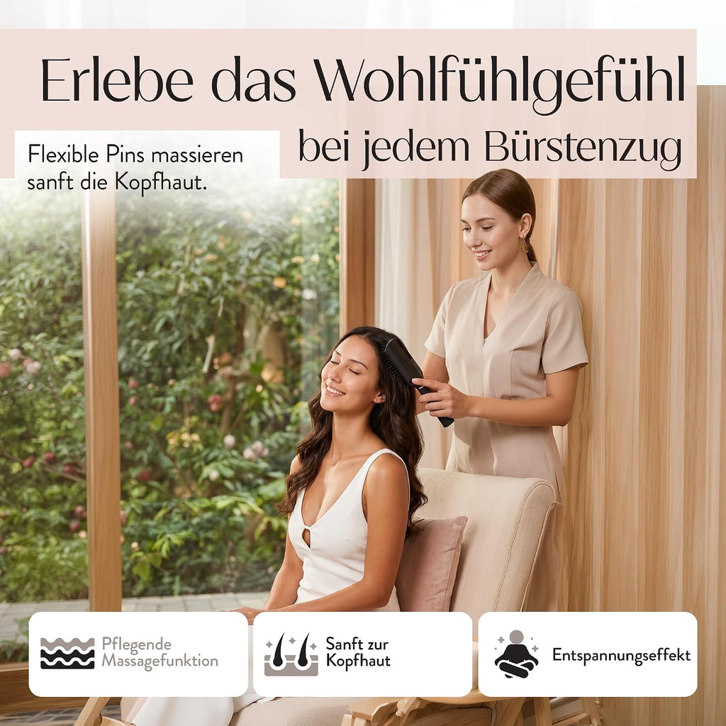 PARSA Beauty Haarbuerste lang schmal schwarz ohne Ziepen