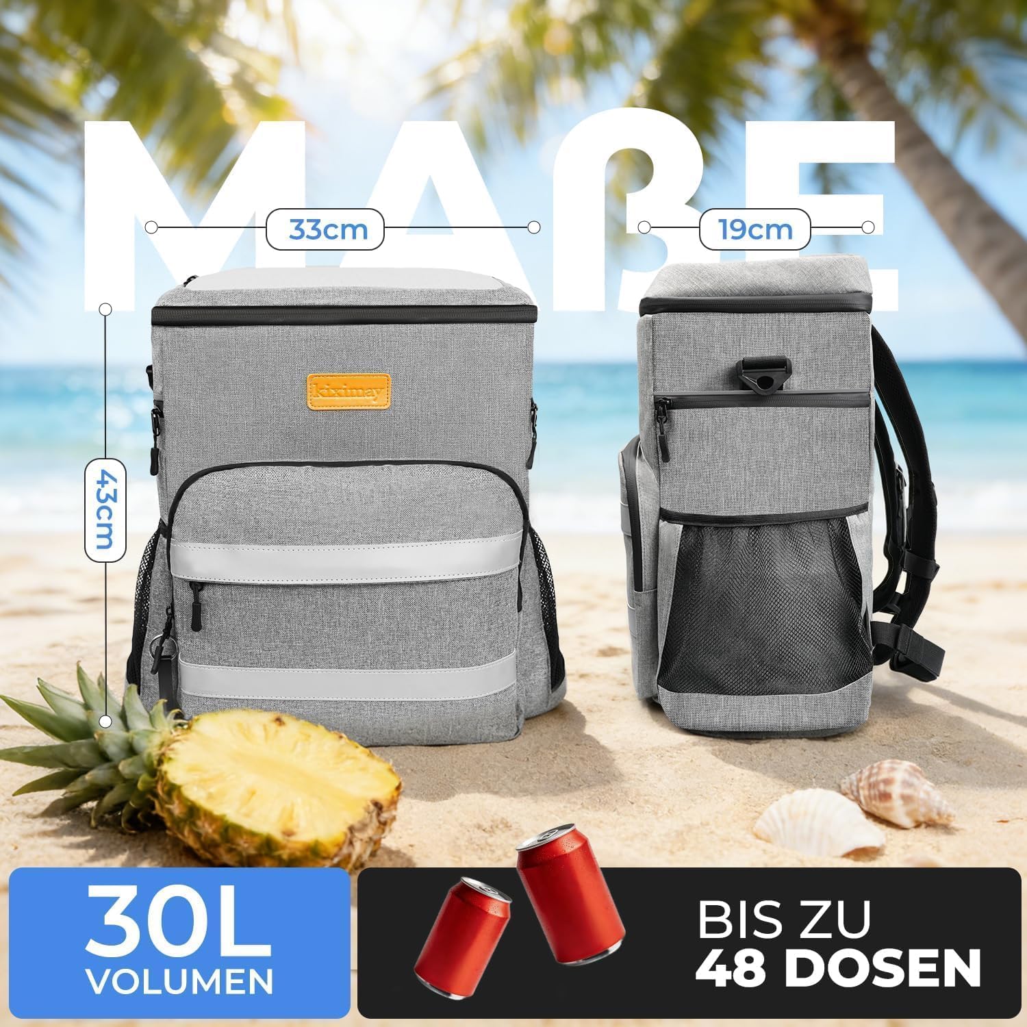 faltbare Kuehltasche isoliert wasserdicht auslaufsicher 24+ Std Kuehlbox