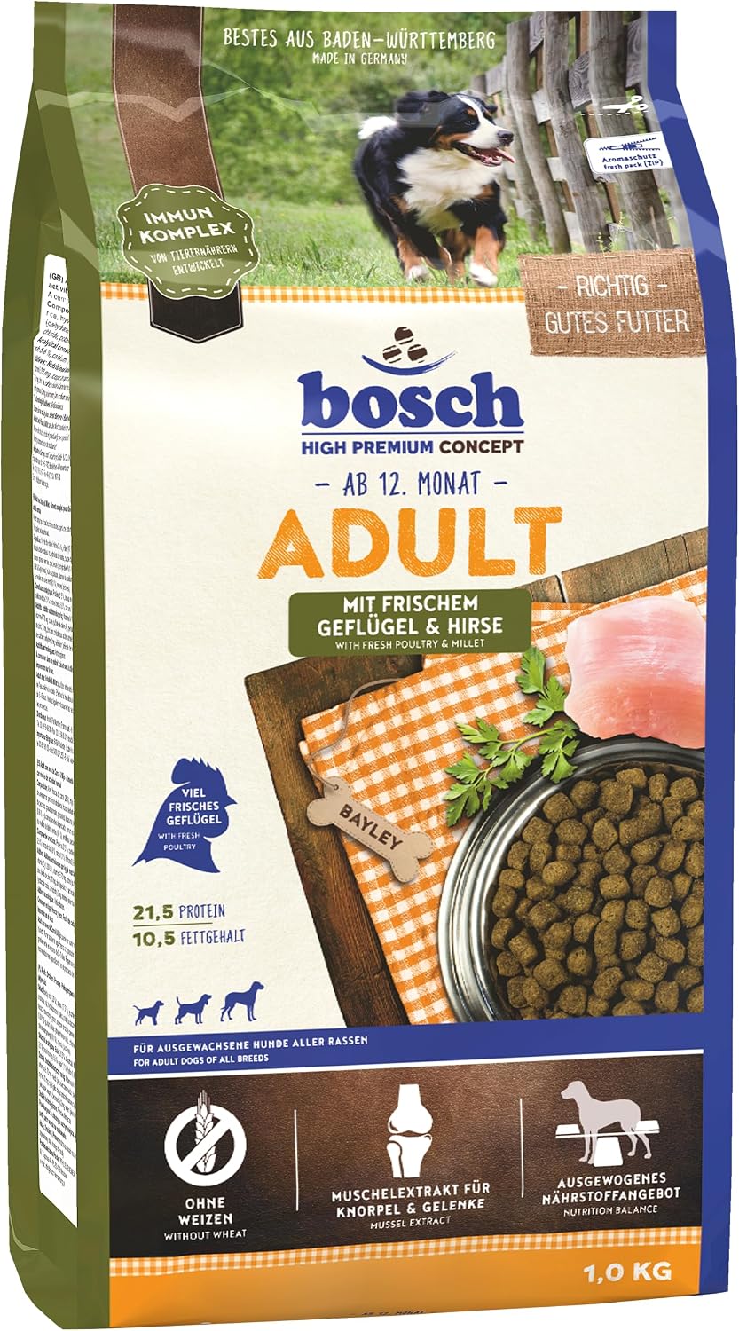 Bosch HPC Adult Trockenfutter fuer Hunde mit frischem Gefluegel und Hirse