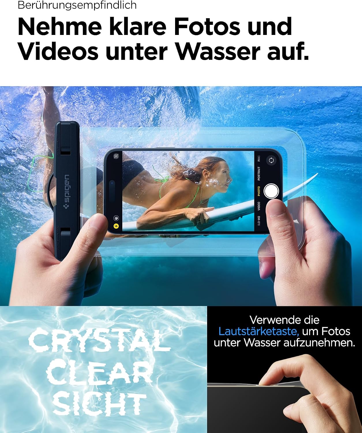 Spigen schwimmende wasserdichte Handyhuelle IPX8 bis 7" schwarz, 2er-Pack