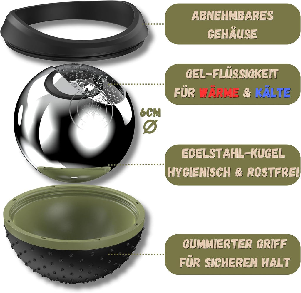 M.S.Lemberg Massageball Massageroller warm/kalt fuer Nacken Ruecken Gesicht Schult