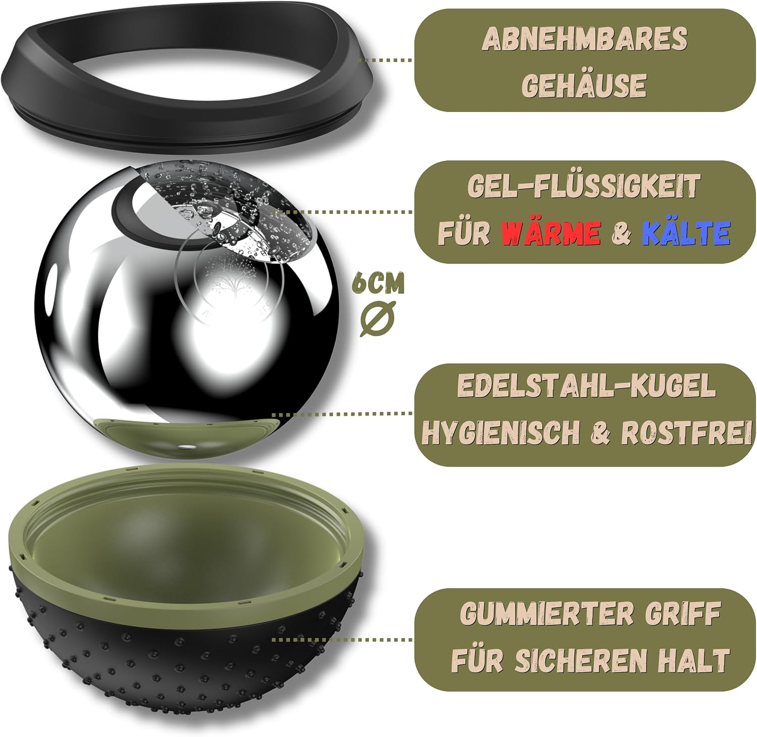 M.S.Lemberg Massageball Massageroller warm/kalt fuer Nacken Ruecken Gesicht Schult