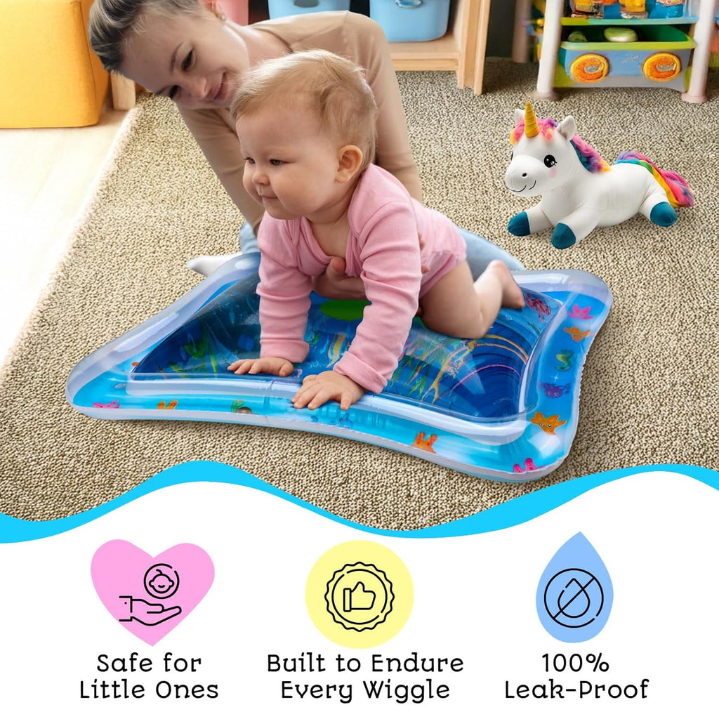 Avec Maman Baby Wassermatte Blau 3-12 Monate BPA-frei Sensorik Bauchlage