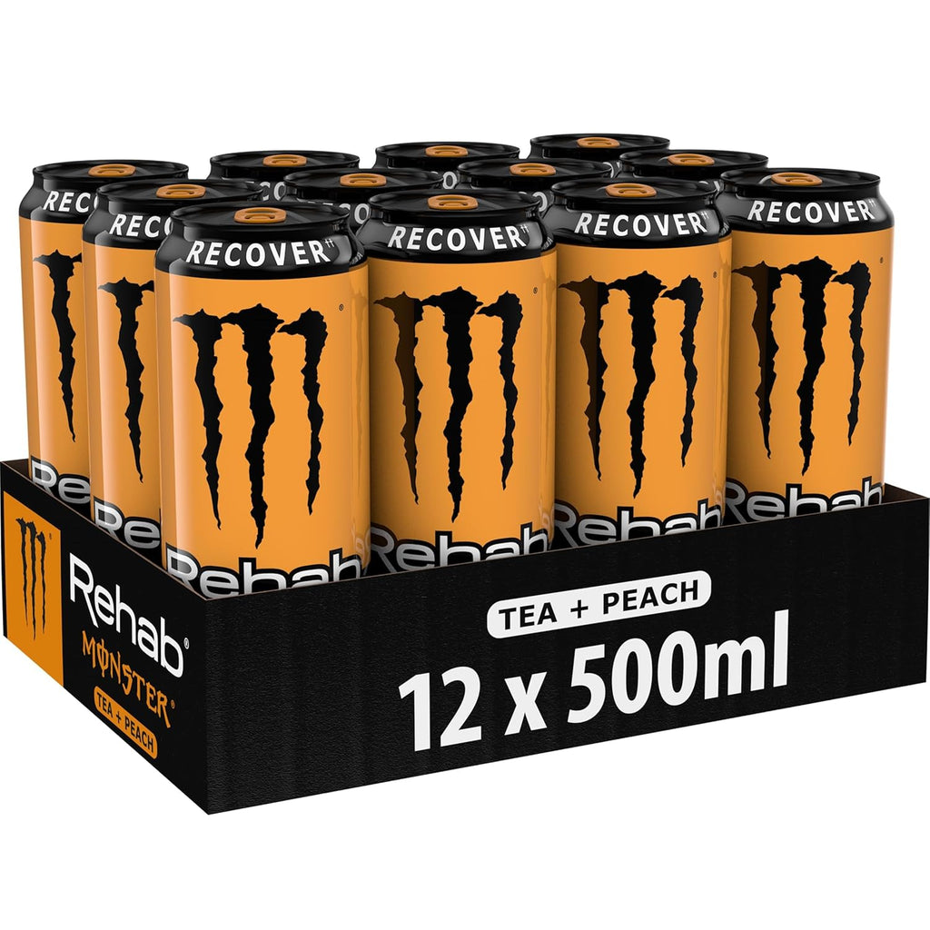 Monster Energy Rehab Peach 12 x 500 ml koffeinhaltiger Energy-Eistee Pfirsich