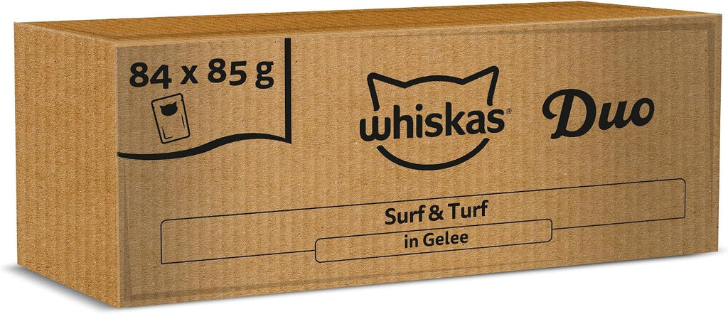 Whiskas Adult 1+ Tasty Duo Surf & Turf 84x85g Nassfutter in Gelee