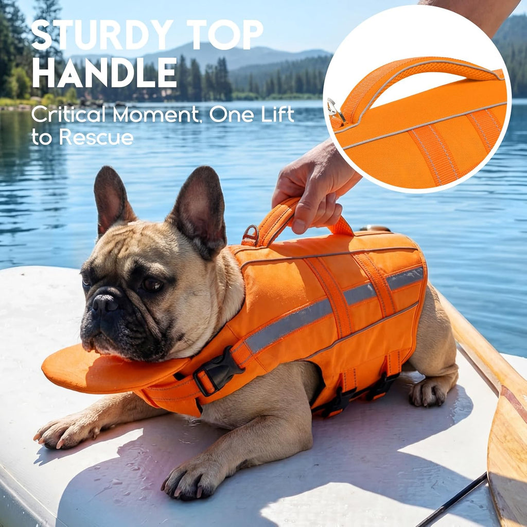 ASENKU Hundeschwimmweste XS-XXL Gr. S 5- mit Rettungsgriff D-Ring Reflektor