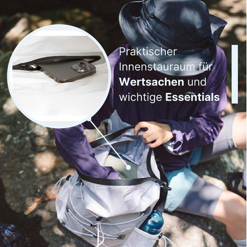 AlpPack Rucksack wasserdicht Rolltop ultraleicht Trekking Wandern Reisen